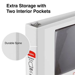 Foto 4 | Binder Staples Standard Con Vista De 3 Anillos, 1.5 Pulgadas, Color Blanco - Venta Internacional.