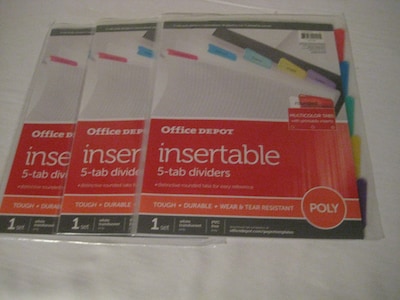 Foto 1 | Separadores De Plástico Office Depot Con Lengüetas Redondeadas Insertables - Venta Internacional.
