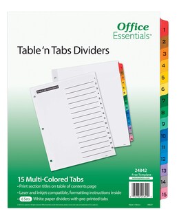 Foto 1 | Separadores De Mesa Y Pestañas Avery Office Essentials 8 5 X 11 Unidades Paquete De 6 - Venta Internacional.