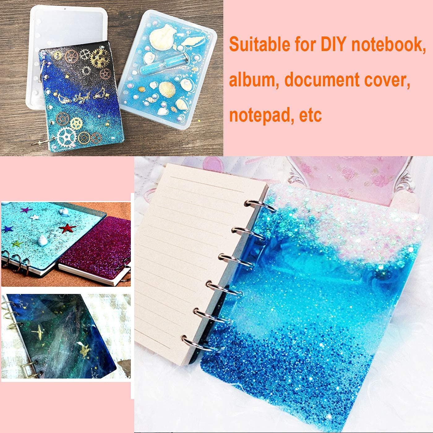 Foto 4 pulgar | Cubierta De Libreta De Resina De Silicona  A5  A7  Con Forma De Arte Decorativo - Venta Internacional.