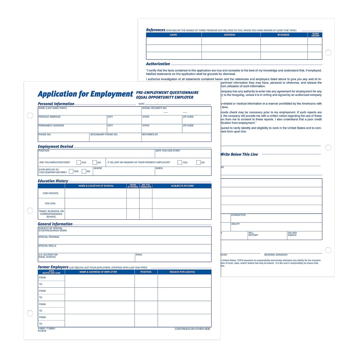 Foto 4 | Formulario De Solicitud Adams 9661 21 59 X 27 94 Cm  50 Hojas  Paquete De 2 - Venta Internacional.