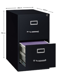 Foto 3 | Archivero Metálico Hirsh Industries 14413 color Negro 2 Gavetas Oficio
