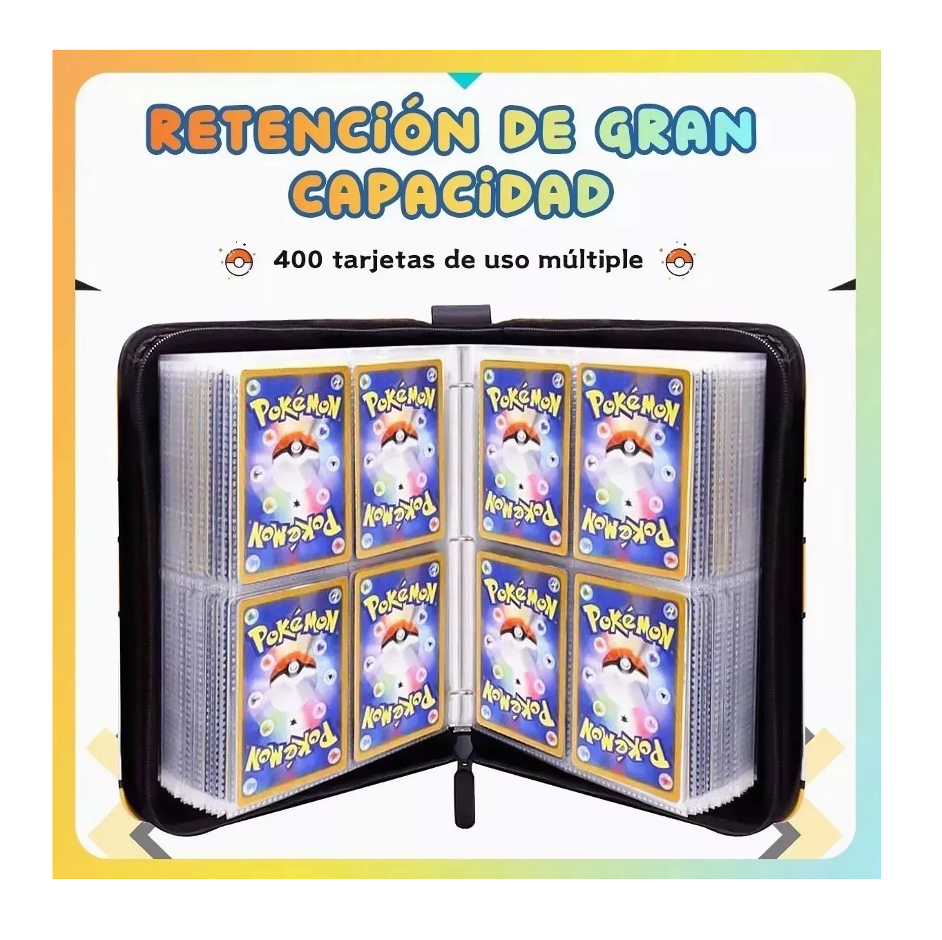 Foto 3 pulgar | Carpeta para Almacenaje de Cartas Pokémon color Negro