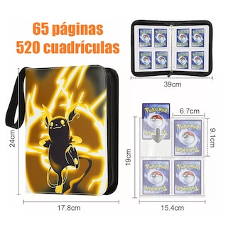 Foto 2 | Tarjetero Pokémon Yugioh 4 Bolsillos Tarjetas Álbum 520 Negoro Pikachu