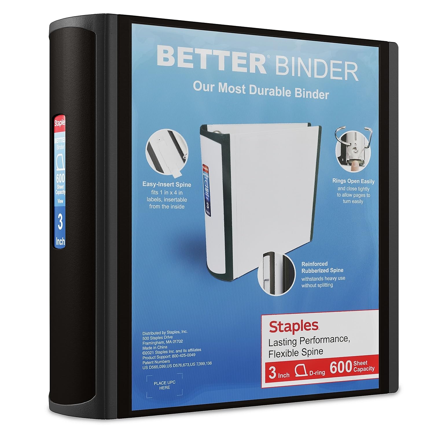 Foto 2 pulgar | Binder Staples 702874, 7,6 Cm, 3 Anillos Better Black (15126 Cc) - Venta Internacional.