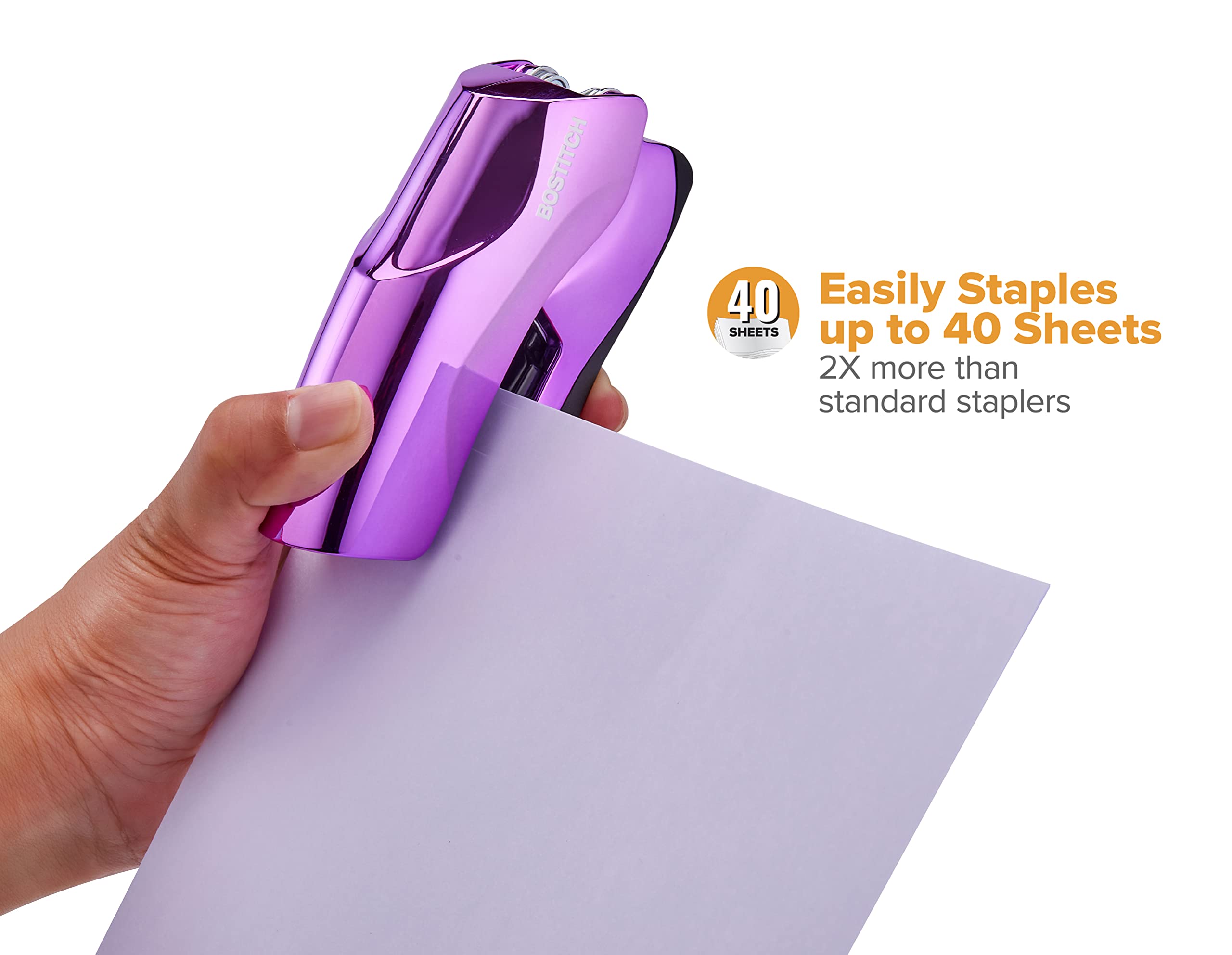 Foto 3 pulgar | Grapadora Bostitch Office Heavy Duty Con Capacidad Para 40 Hojas, Color Morado - Venta Internacional.