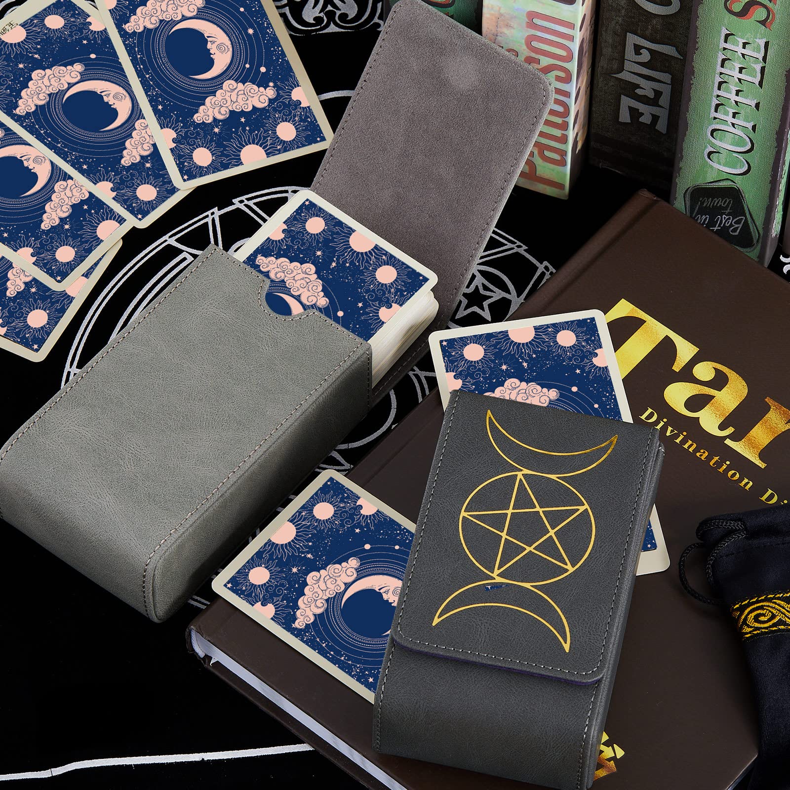 Foto 4 | Funda Para Tarot, Diseño De Piel Skylety, Diseño De Luna Y Sol, X2 - Venta Internacional.