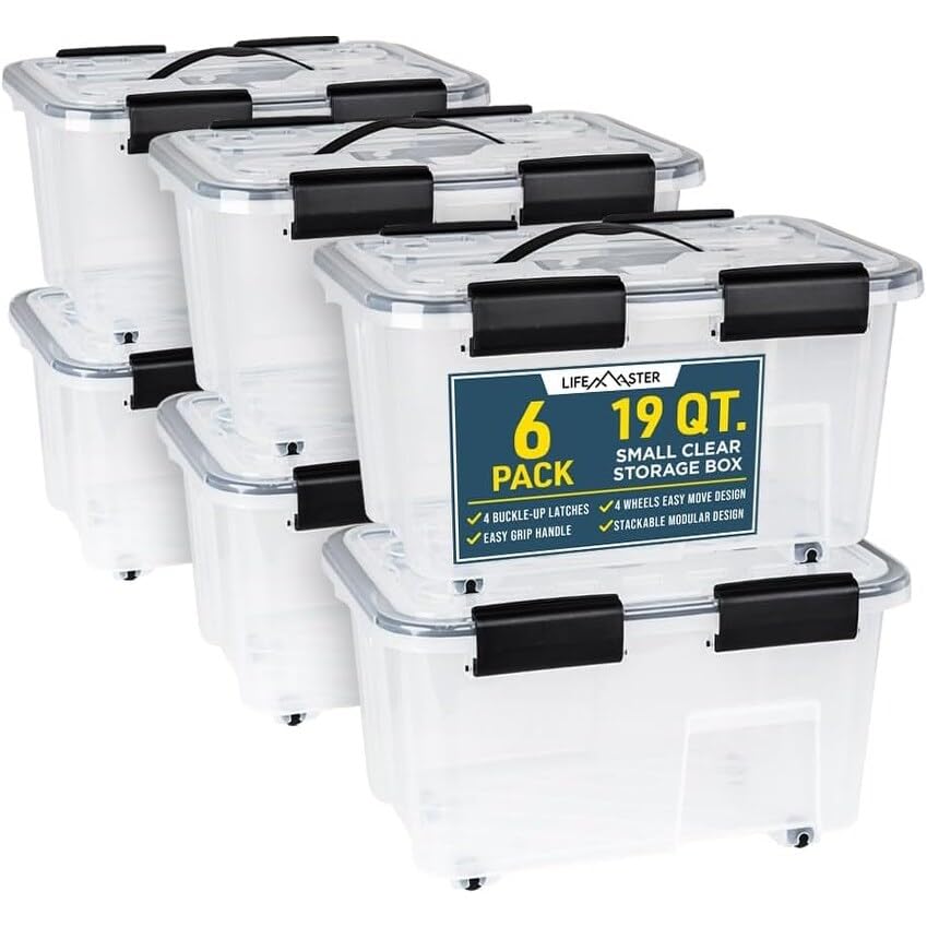 Foto 3 pulgar | Juego De Cajas De Almacenamiento Lifemaster De 12 Litros, Apilables, 6 Piezas, Transparentes - Venta Internacional.