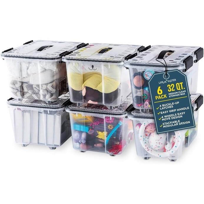 Foto 4 pulgar | Juego De Cajas De Almacenamiento Lifemaster De 12 Litros, Apilables, 6 Piezas, Transparentes - Venta Internacional.