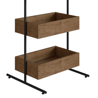 Foto 3 | Organizador Multifuncional Color Negro Y Madera Con 3 Módulos De Madera Industrial Y Estructura Metálica De Acero