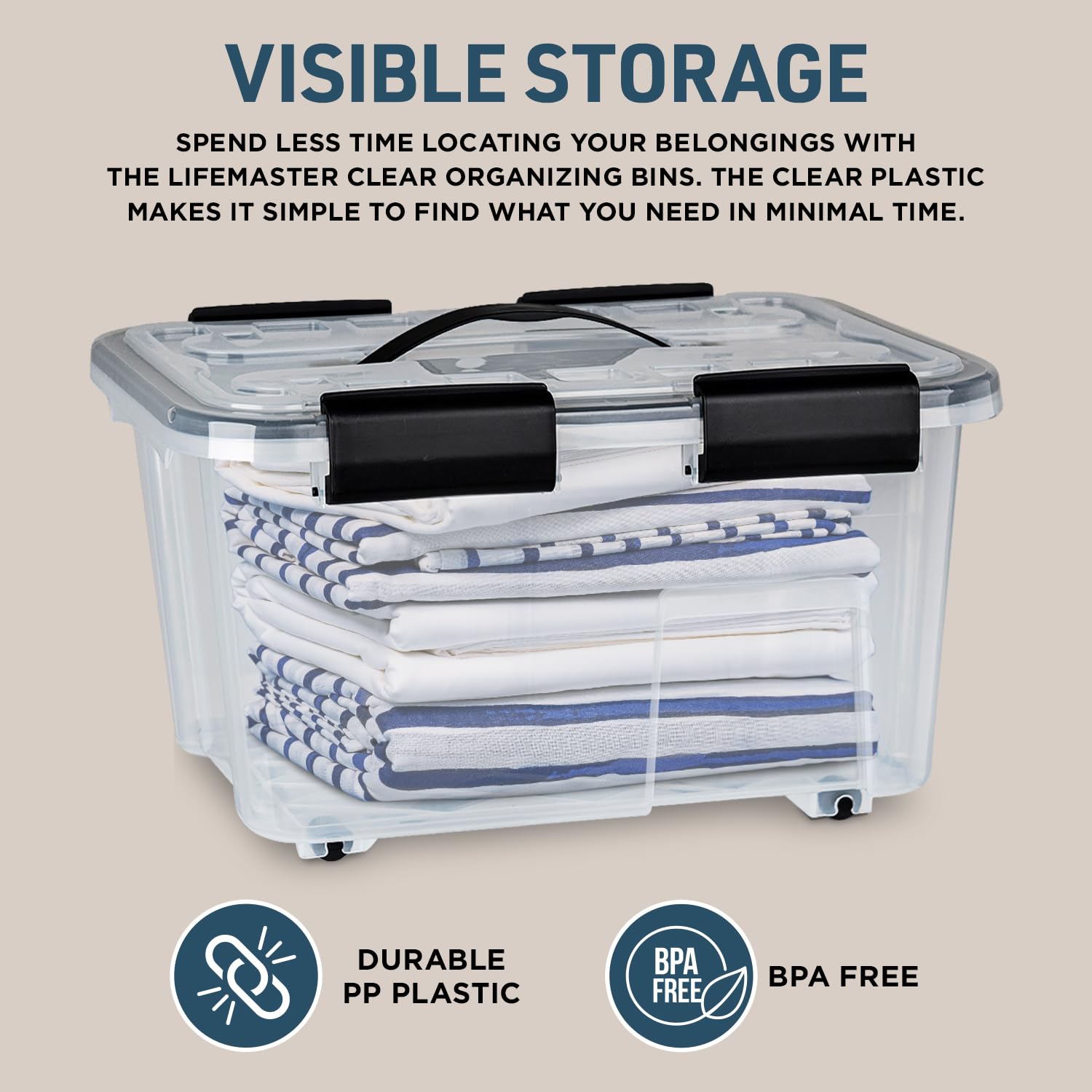 Foto 4 pulgar | Cajas De Almacenamiento Lifemaste 53 L Apilables 6 Piezas Transparentes - Venta Internacional