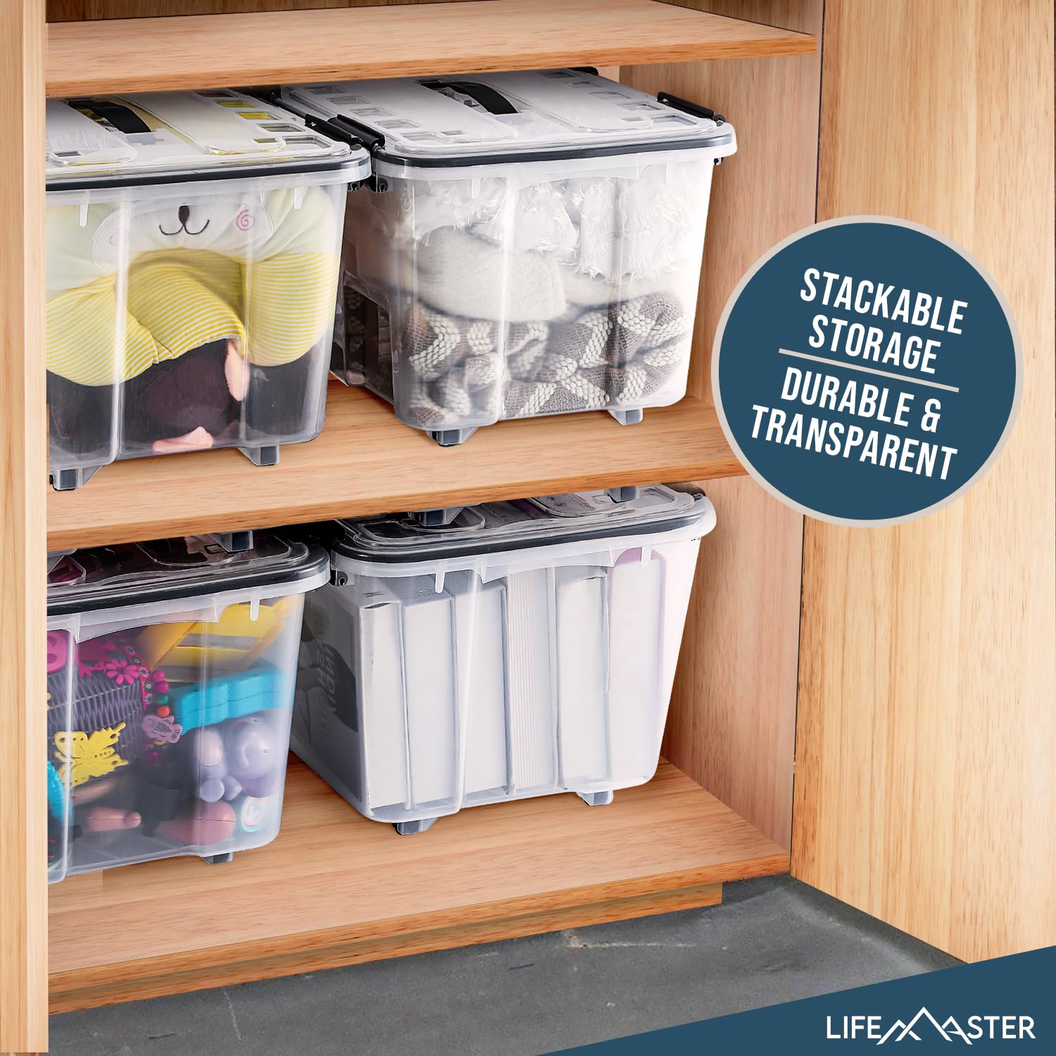 Foto 5 pulgar | Cajas de Almacenamiento Apilables Lifemaster 19 Litros 6 Piezas - Venta Internacional