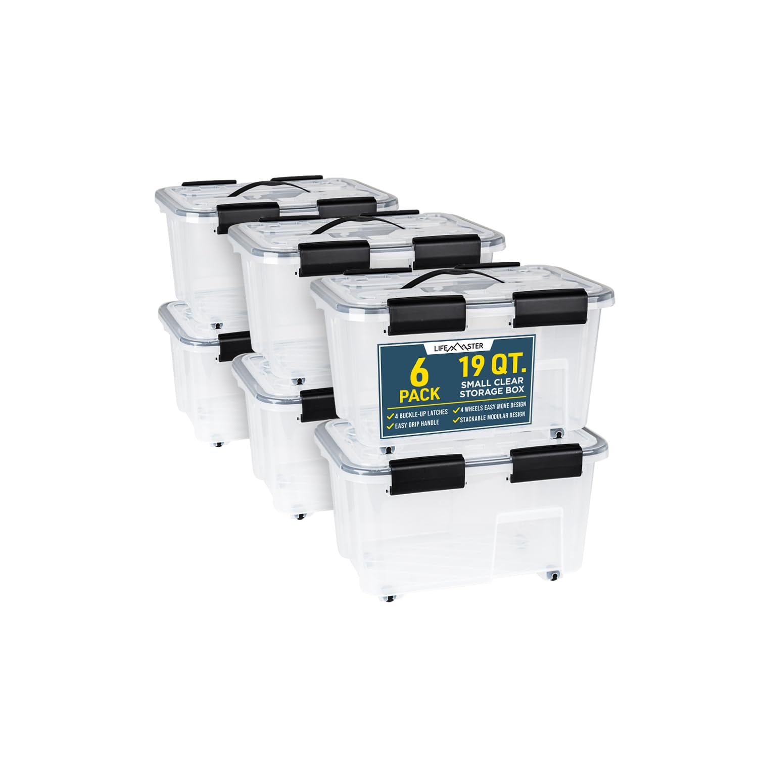 Foto 7 | Cajas de Almacenamiento Apilables Lifemaster 19 Litros 6 Piezas - Venta Internacional