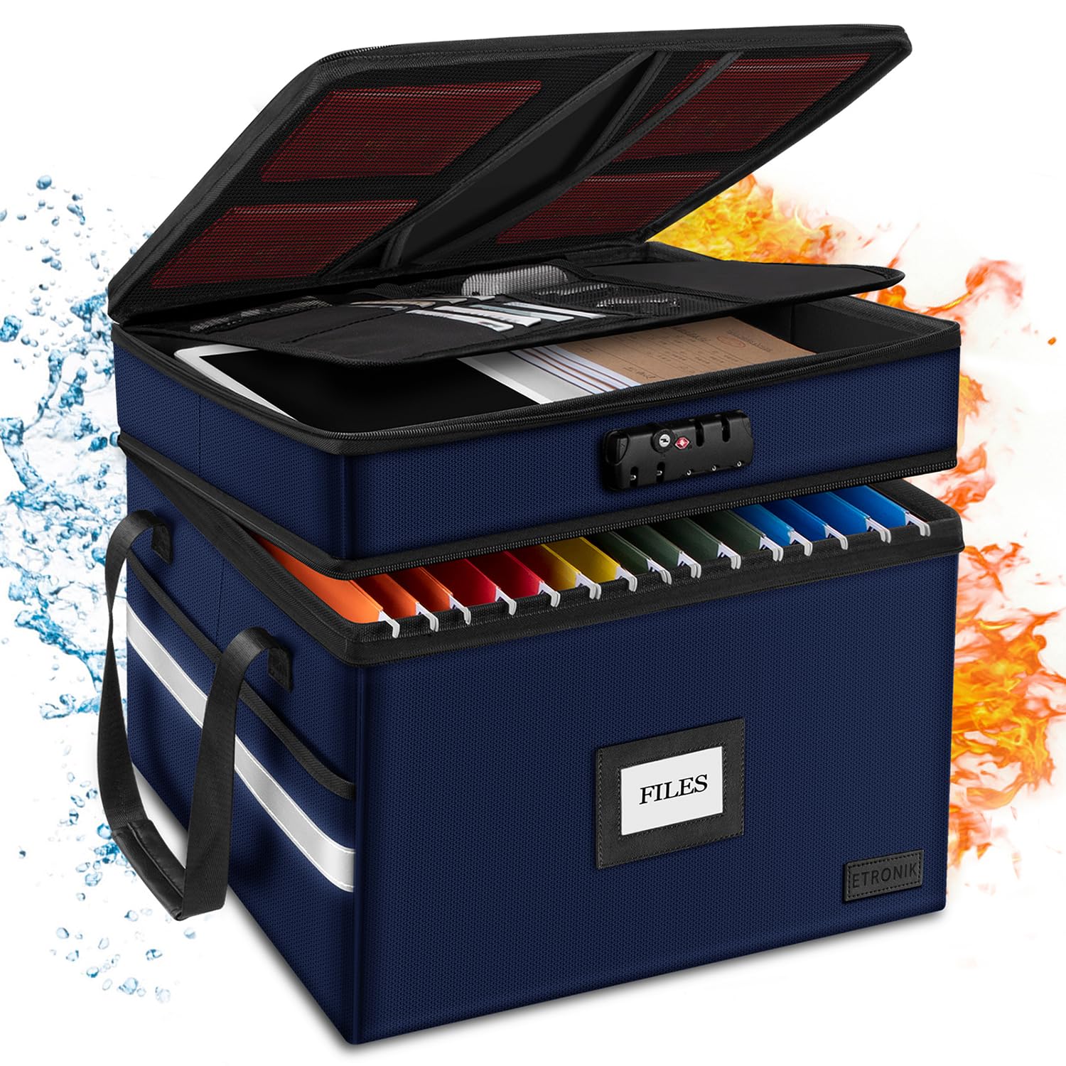 Foto 2 pulgar | Caja Ignífuga Etronik De 2 Capas Con Candado Azul 39x35x31 - Venta Internacional.