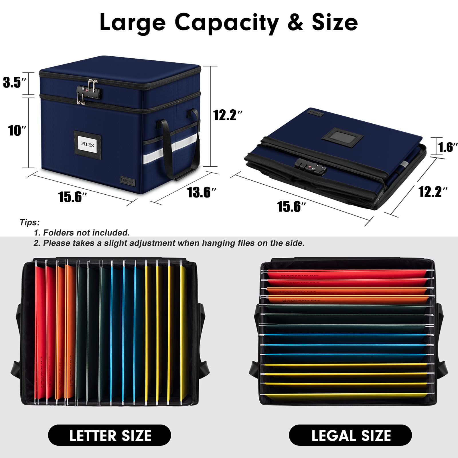 Foto 6 pulgar | Caja Ignífuga Etronik De 2 Capas Con Candado Azul 39x35x31 - Venta Internacional.