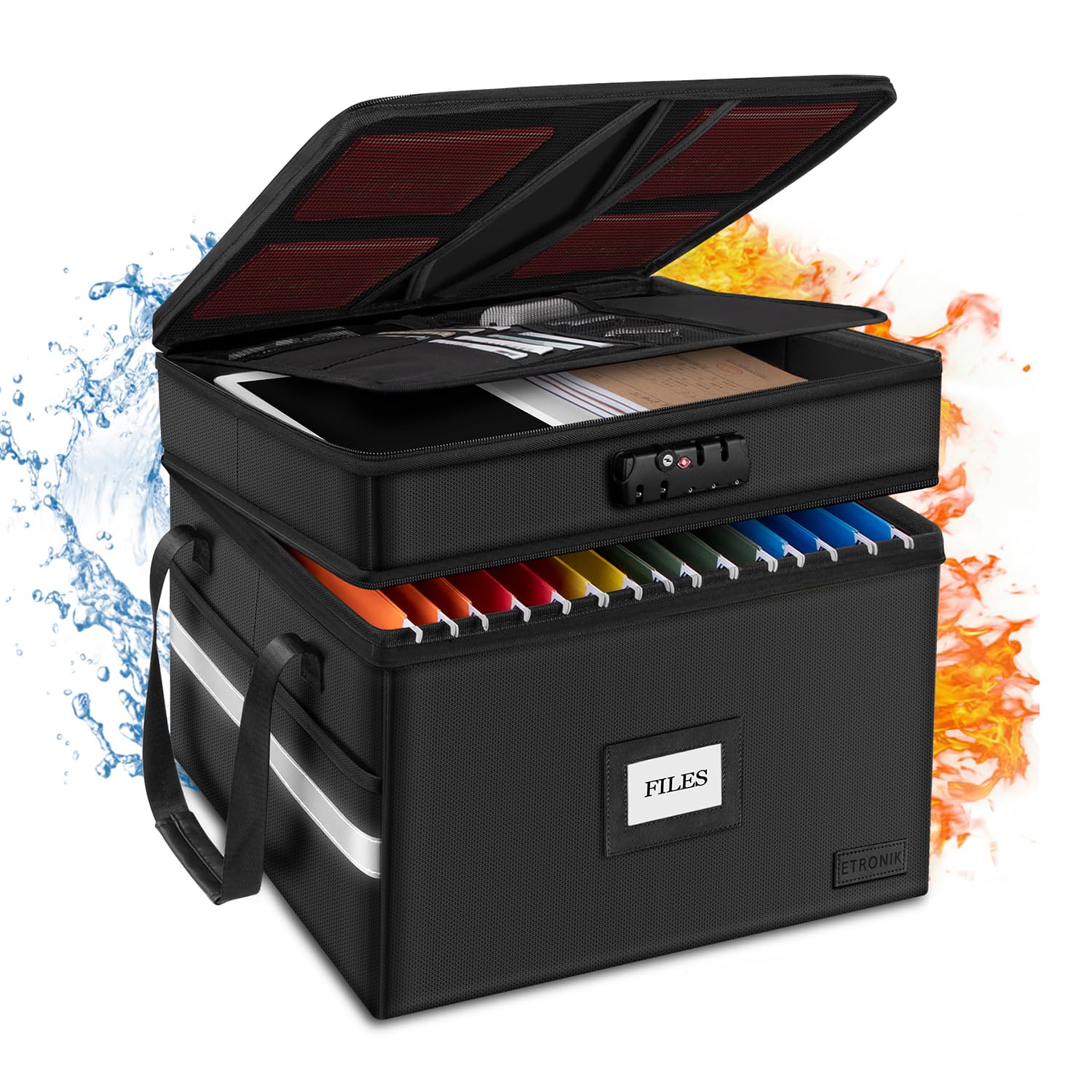 Foto 2 pulgar | Caja De Documentos Ignífuga Etronik De 2 Capas Con Candado De 16,5 X 13,4 X 12,9 Pulgadas - Venta Internacional.