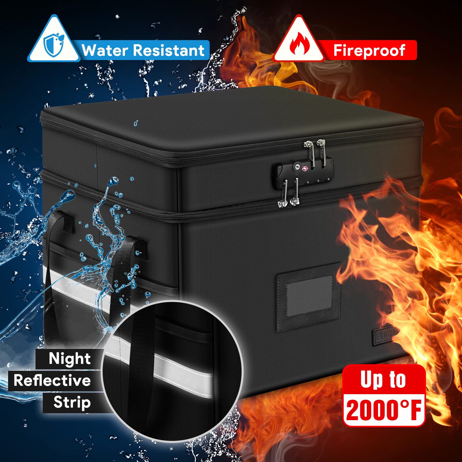 Foto 4 pulgar | Caja De Documentos Ignífuga Etronik De 2 Capas Con Candado De 16,5 X 13,4 X 12,9 Pulgadas - Venta Internacional.