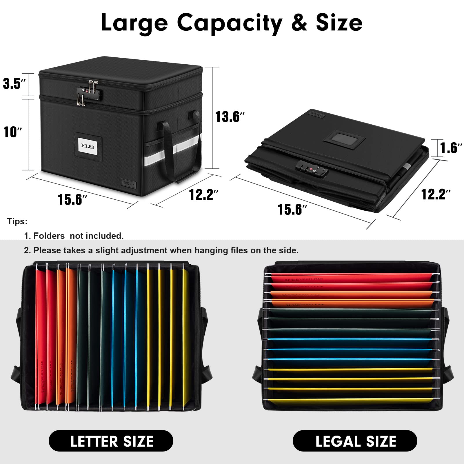 Foto 5 pulgar | Caja De Documentos Ignífuga Etronik De 2 Capas Con Candado De 16,5 X 13,4 X 12,9 Pulgadas - Venta Internacional.