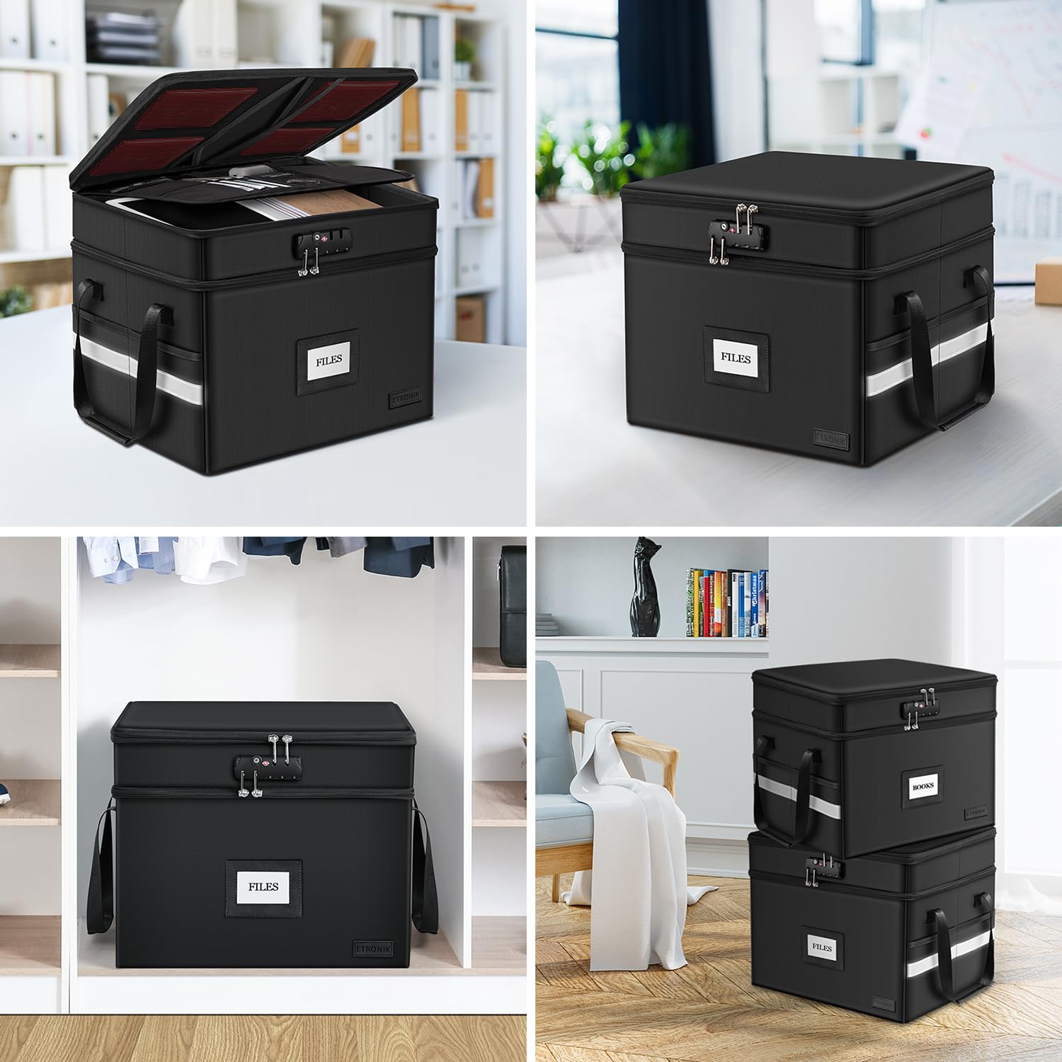 Foto 7 pulgar | Caja De Documentos Ignífuga Etronik De 2 Capas Con Candado De 16,5 X 13,4 X 12,9 Pulgadas - Venta Internacional.