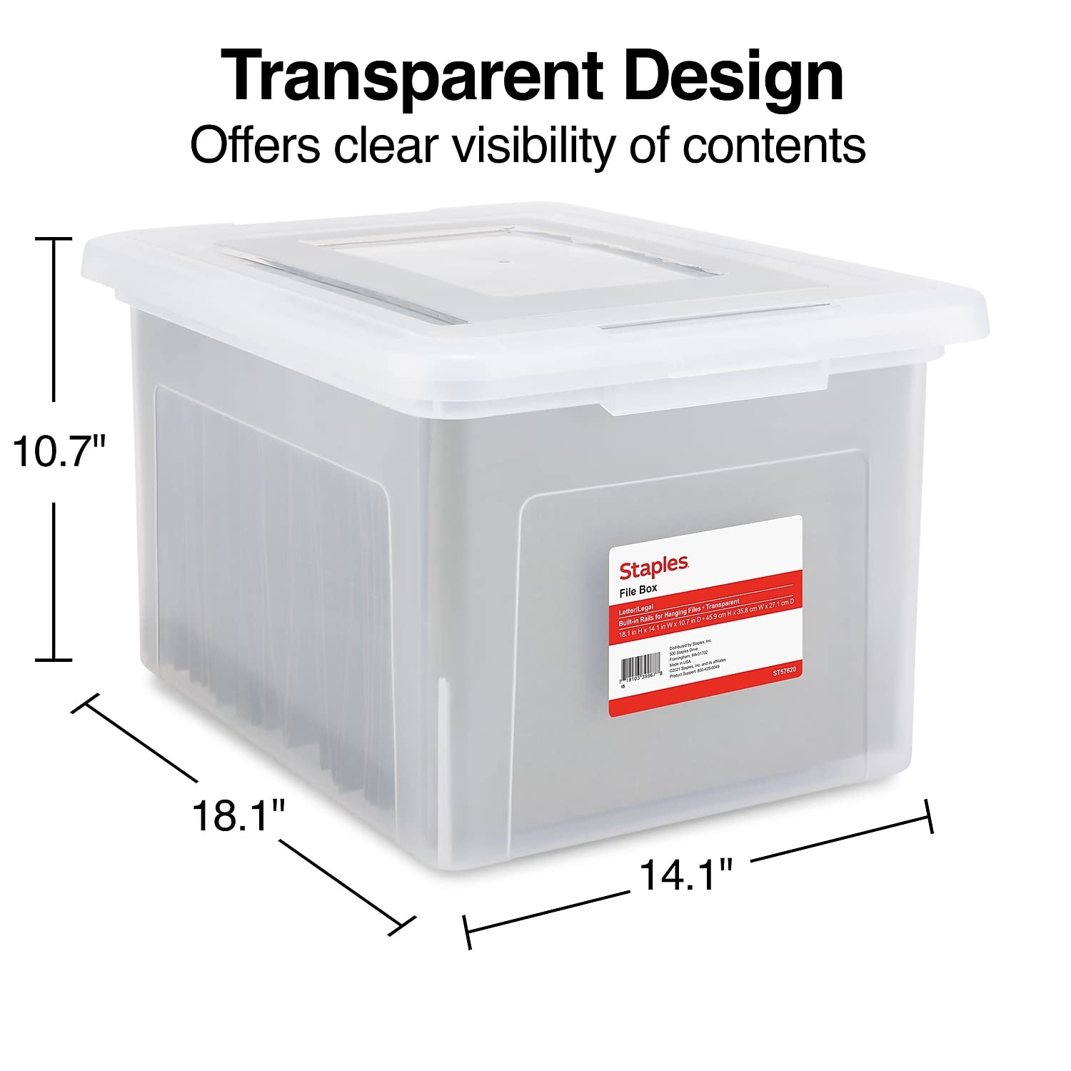 Foto 6 | Archivador Colgante Staples Transparente - Venta Internacional