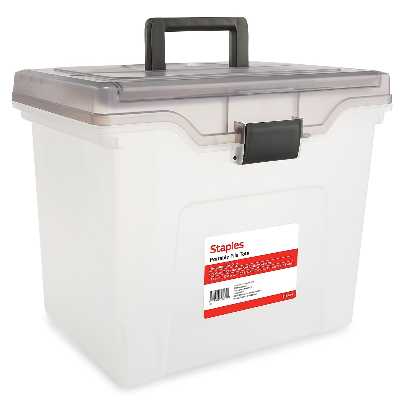 Archivador Portátil Staples St58298, Tamaño Carta, Transparente - Venta Internacional.