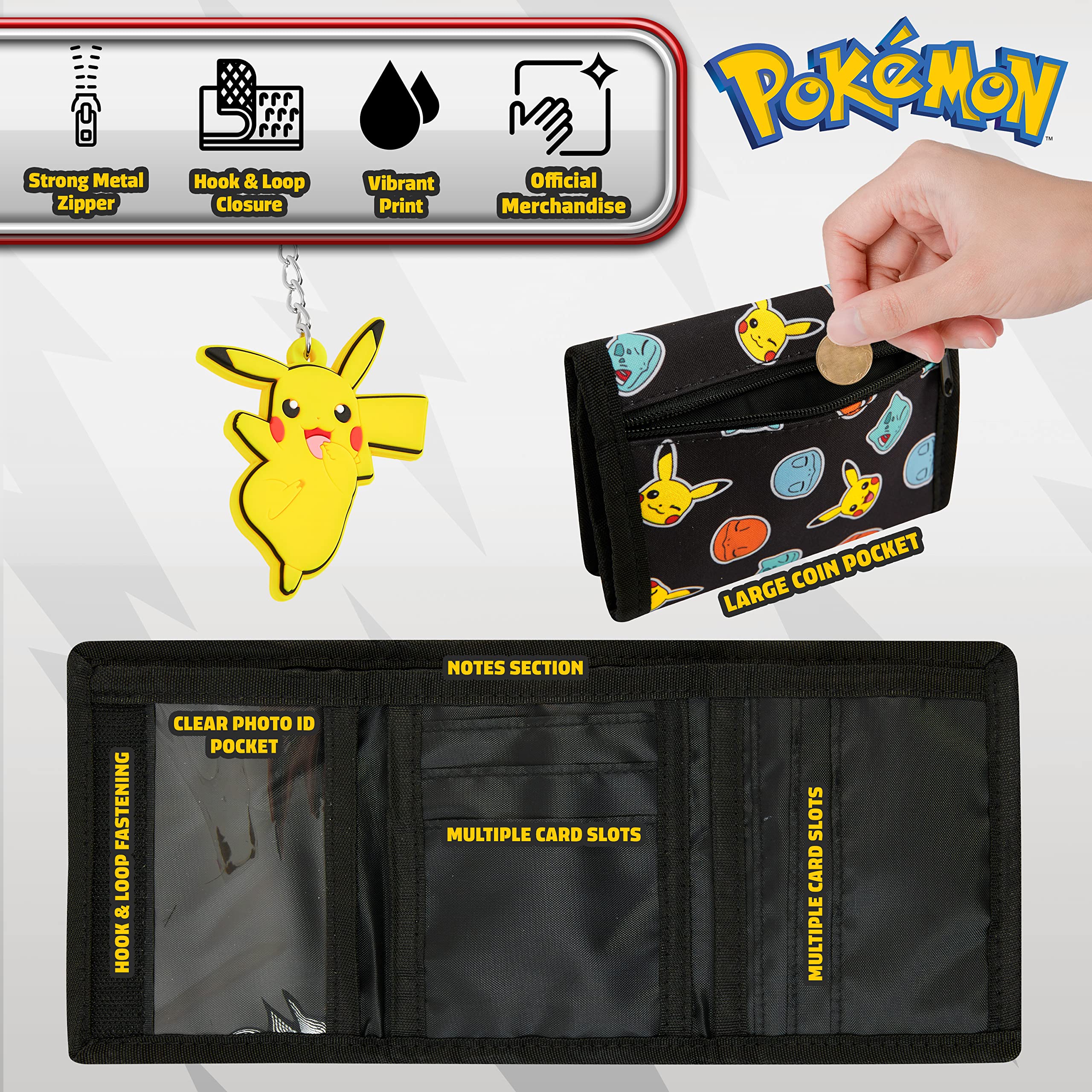 Foto 5 pulgar | Set De Cartera Y Llavero Pokémon Trifold Para Niños - Venta Internacional.