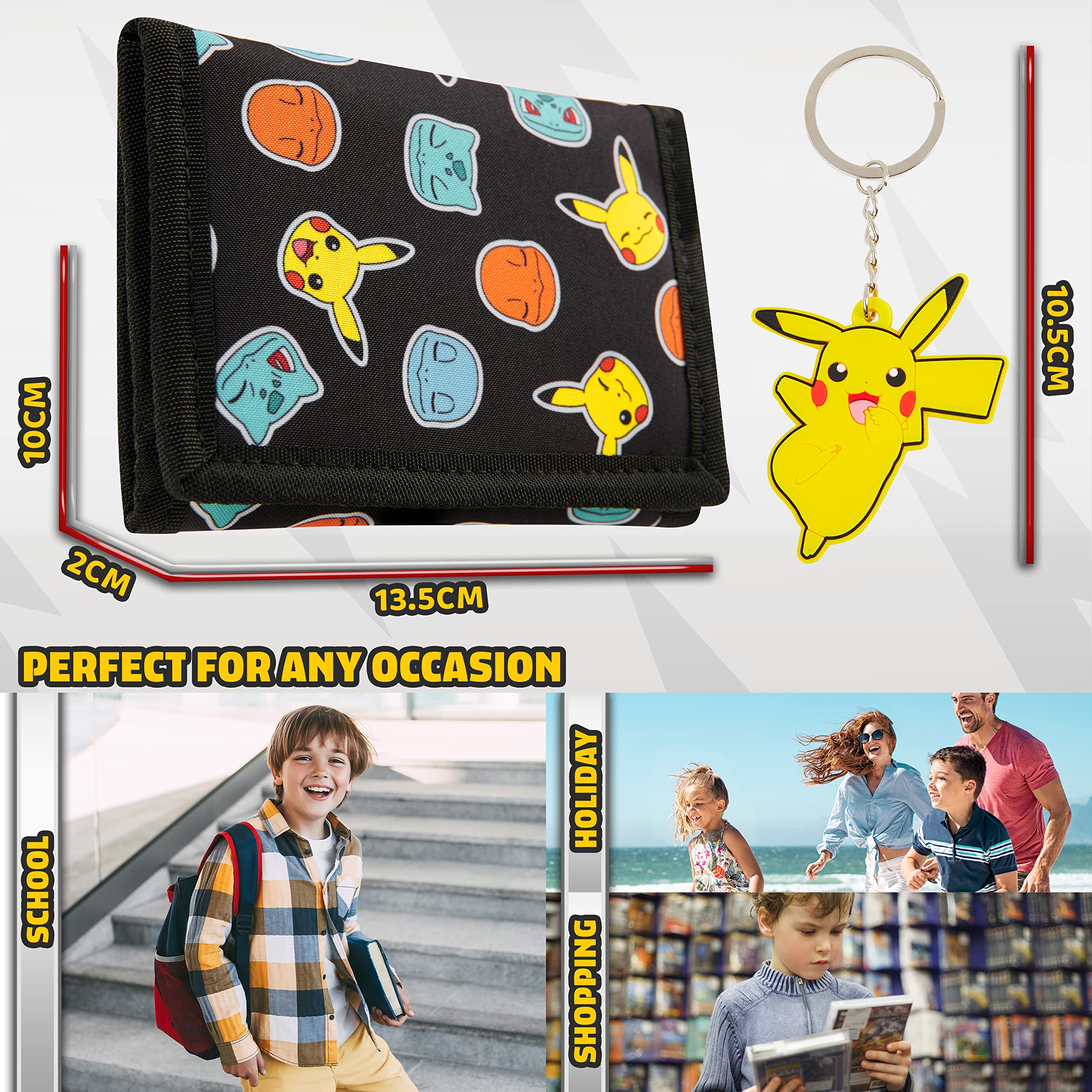 Foto 6 pulgar | Set De Cartera Y Llavero Pokémon Trifold Para Niños - Venta Internacional.