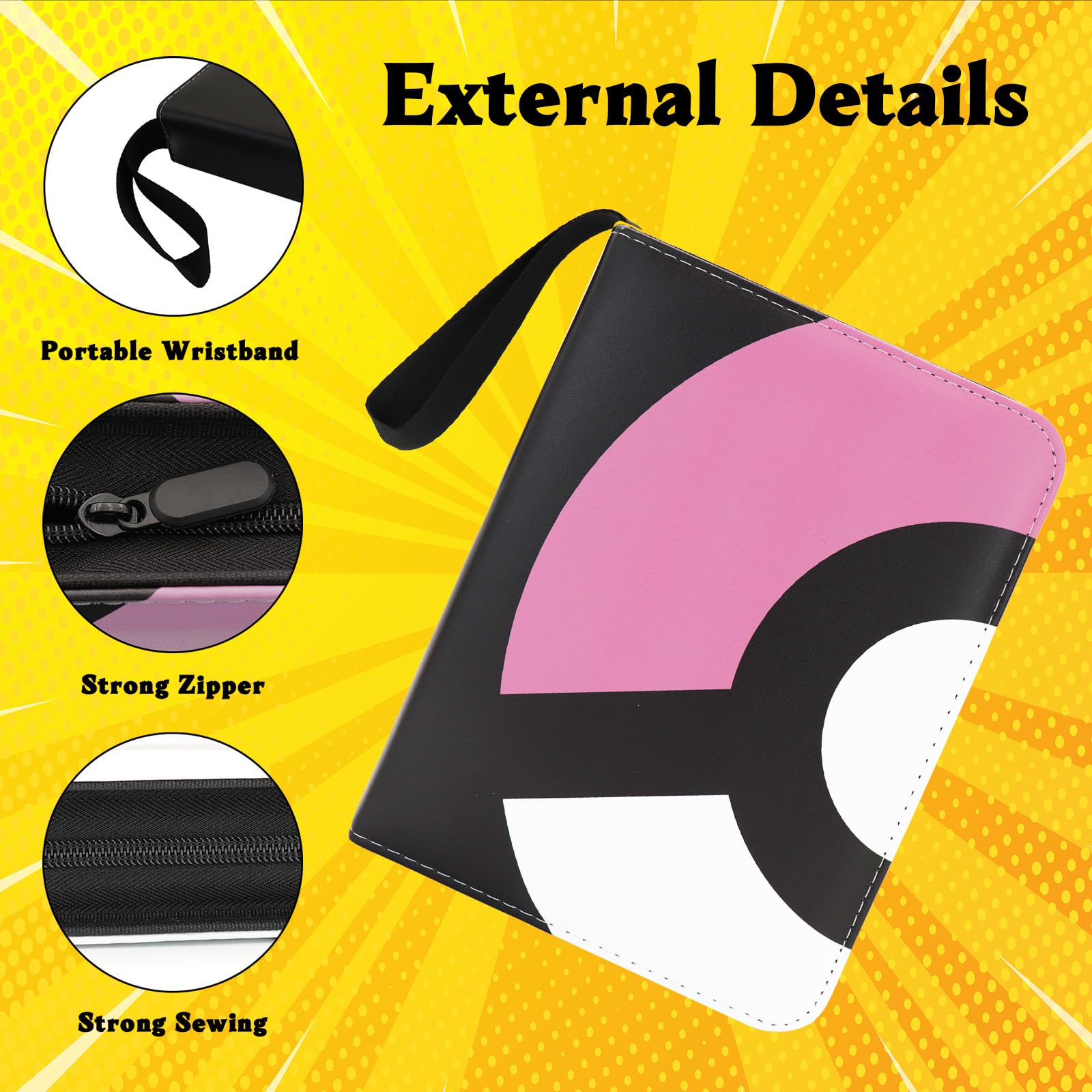 Foto 4 pulgar | Carpeta De 4 Bolsillos Con Diseño Moderno Para 400 Tarjetas, Color Rosa - Venta Internacional.