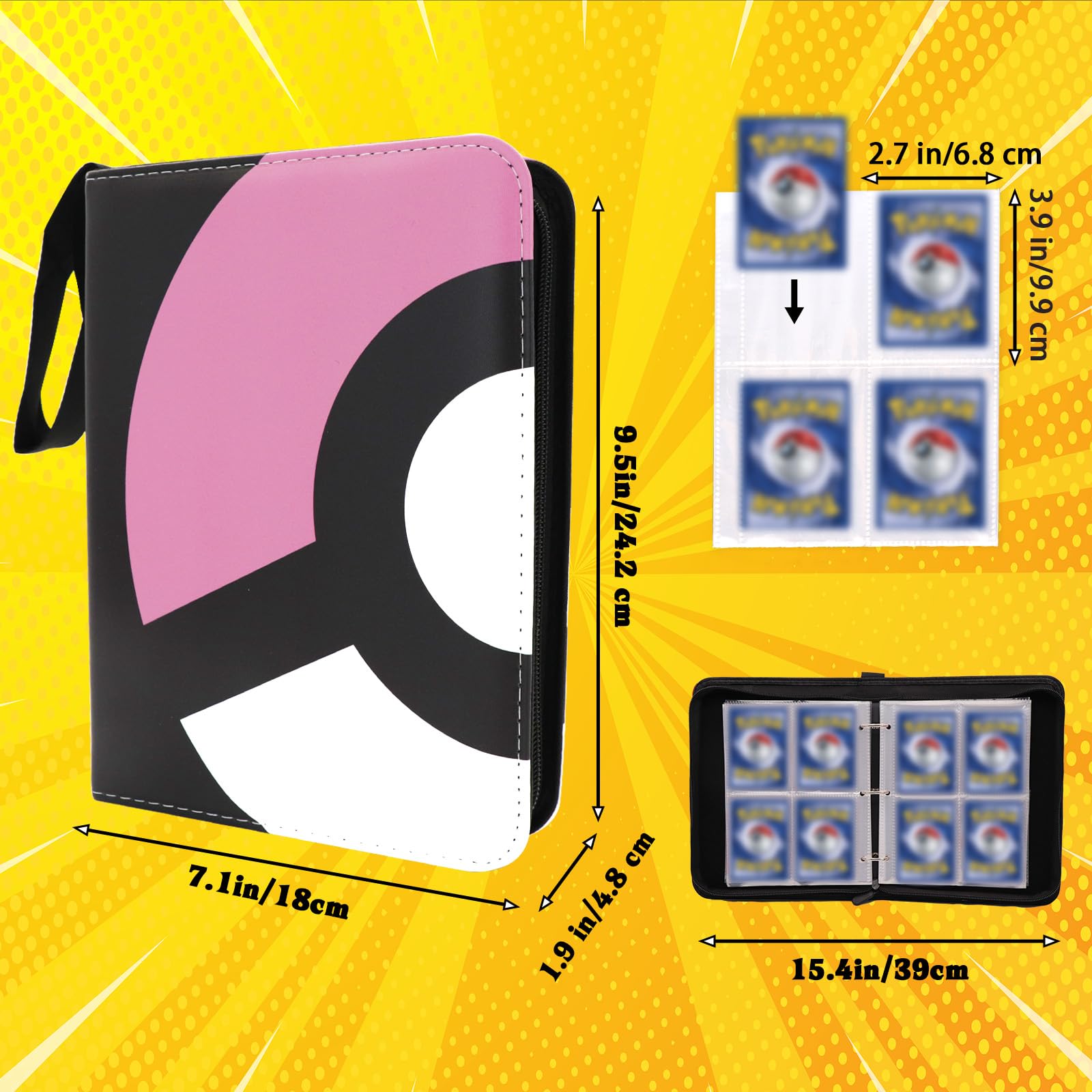 Foto 5 pulgar | Carpeta De 4 Bolsillos Con Diseño Moderno Para 400 Tarjetas, Color Rosa - Venta Internacional.