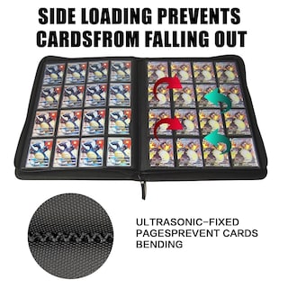Foto 5 | Carpeta De Tarjetas Coleccionables Con 16 Bolsillos Y Más De 1000 Bolsillos Para Tcg, Color Negro - Venta Internacional