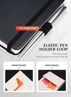 Foto 4 | Cuaderno De Bolsillo Aisbugur, Paquete De 2, 320 Páginas, 9,4 X 14,5 Cm, Negro - Venta Internacional.