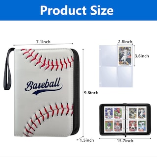 Foto 4 | Carpeta De Béisbol Con 4 Bolsillos, 400 Tarjetas, Impermeable - Venta Internacional.
