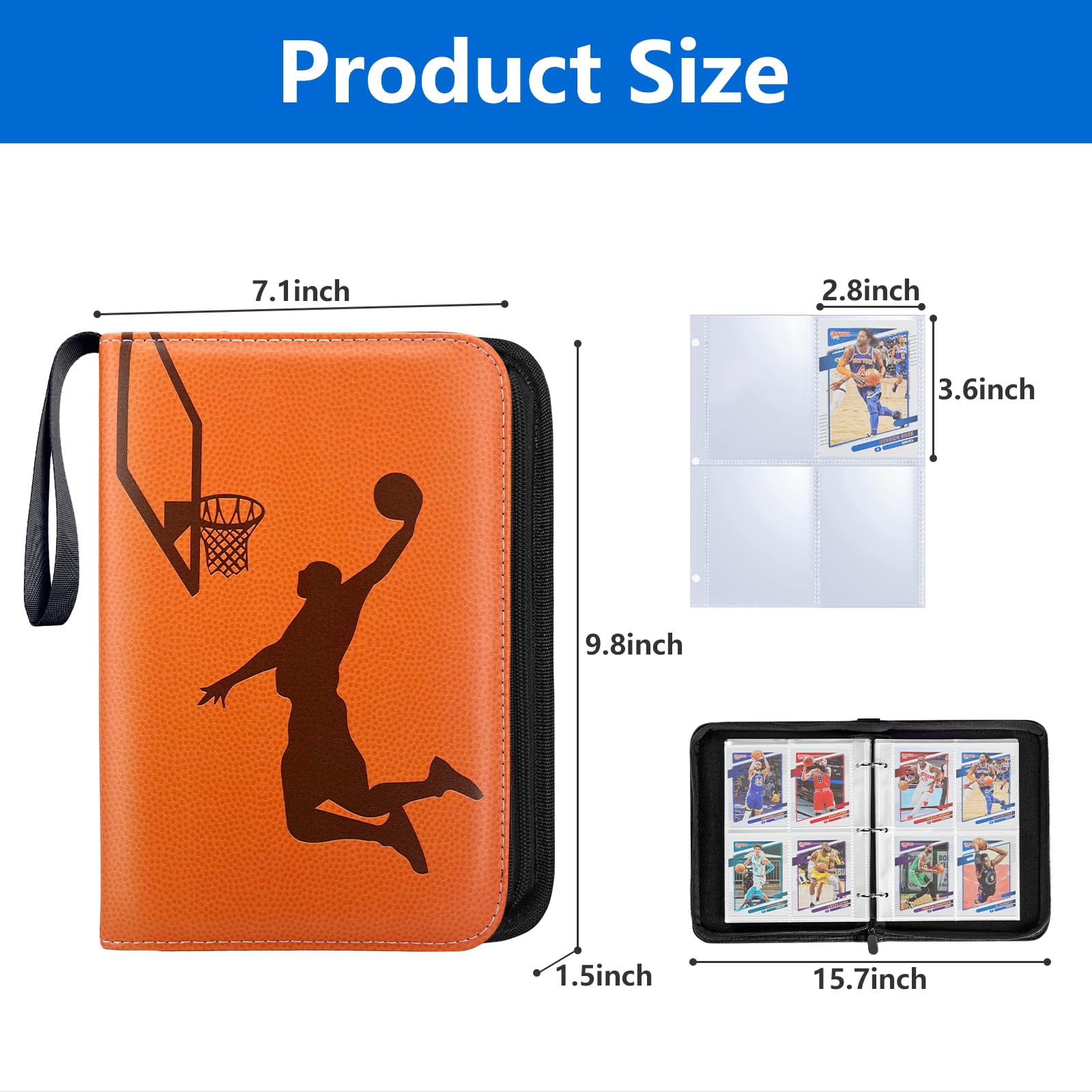 Foto 5 pulgar | Carpeta De Baloncesto Con 4 Bolsillos, 400 Tarjetas, Impermeable - Venta Internacional.