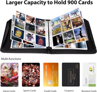 Foto 6 | Carpeta De 9 Compartimentos Para Hasta 900 Tarjetas Tcg Trading Mtg Black - Venta Internacional.