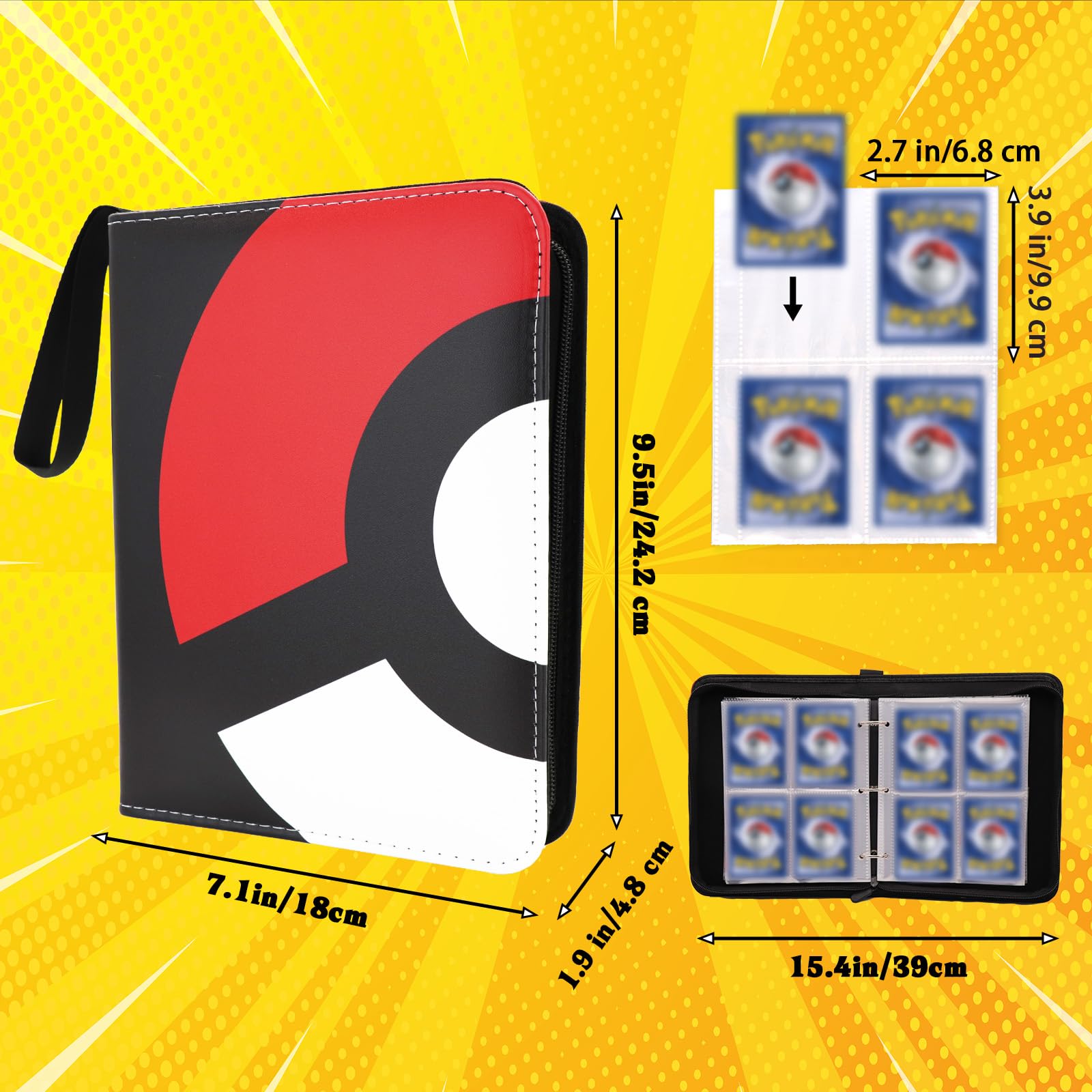 Foto 5 pulgar | Carpeta De 4 Bolsillos, Diseño Moderno Para 400 Tarjetas, Color Rojo - Venta Internacional.
