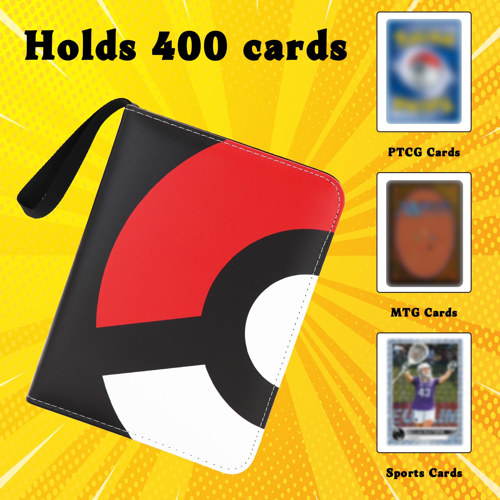 Foto 5 | Carpeta De 4 Bolsillos, Diseño Moderno Para 400 Tarjetas, Color Rojo - Venta Internacional.