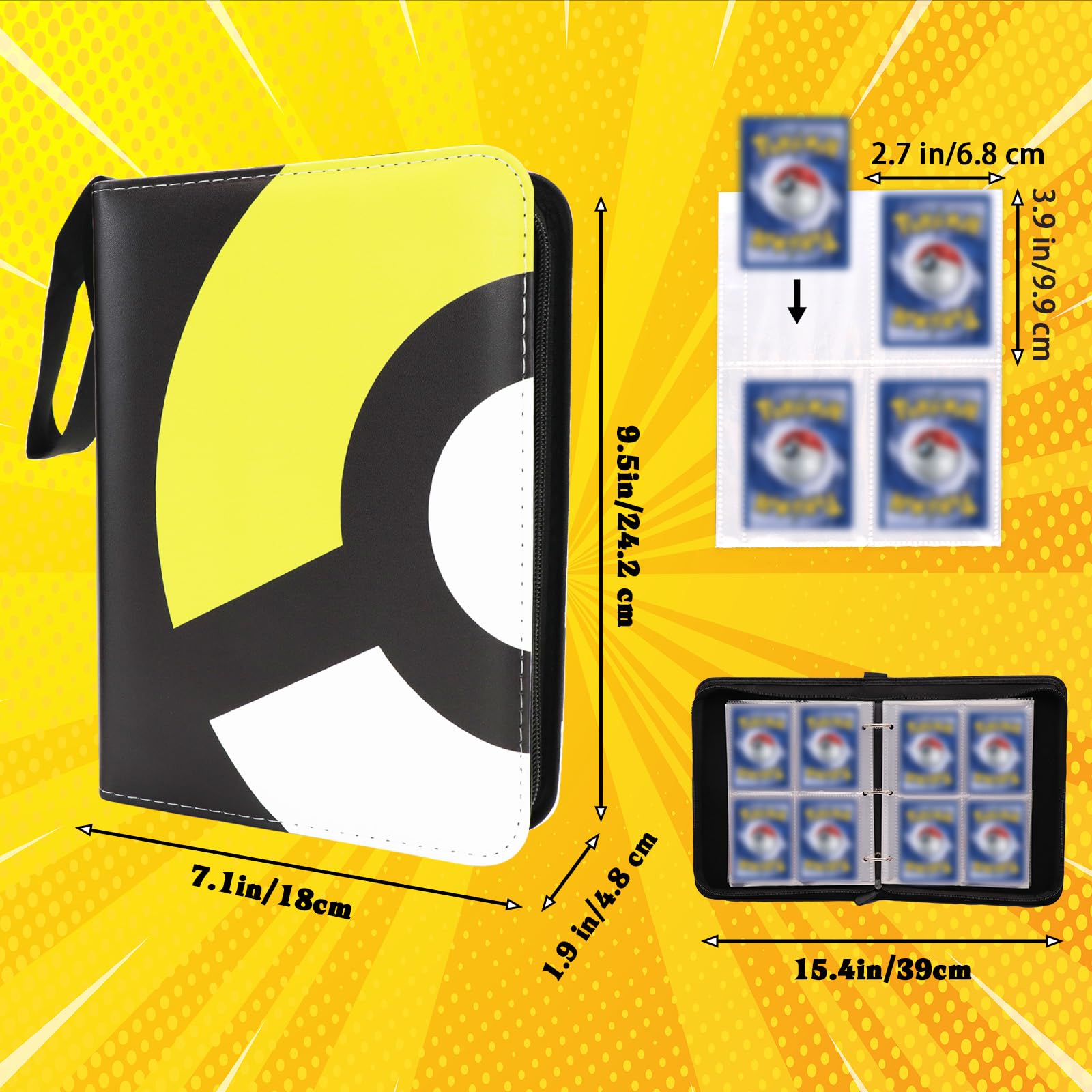 Foto 5 pulgar | Carpeta De 4 Bolsillos Con Diseño Moderno Para 400 Tarjetas Coleccionables - Venta Internacional.