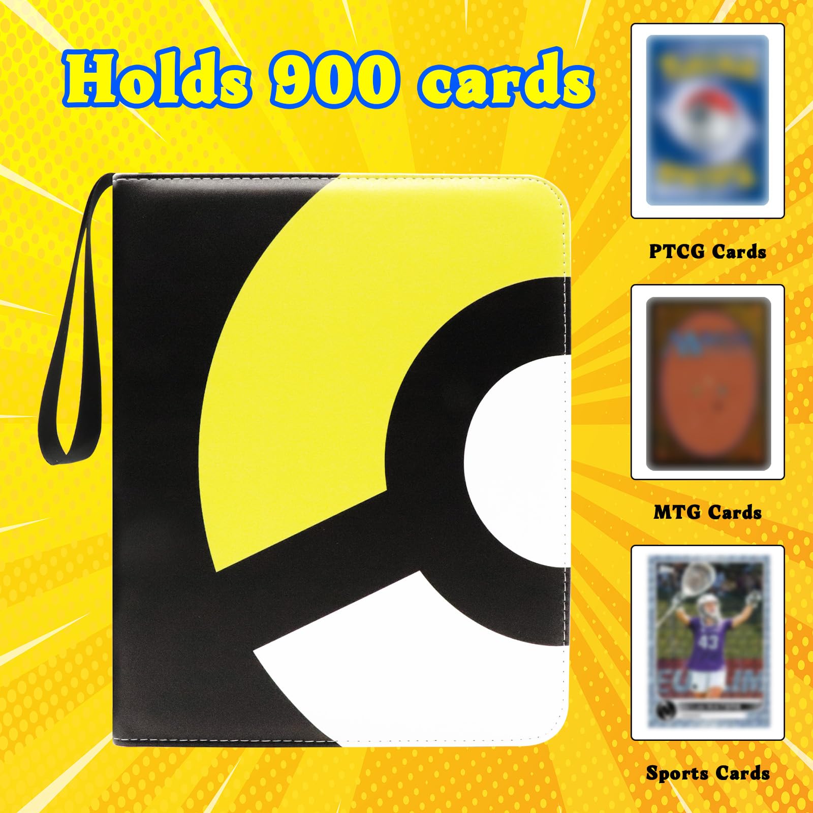 Foto 6 pulgar | Carpeta De 9 Bolsillos, Diseño Moderno Para 900 Tarjetas, Color Amarillo - Venta Internacional.