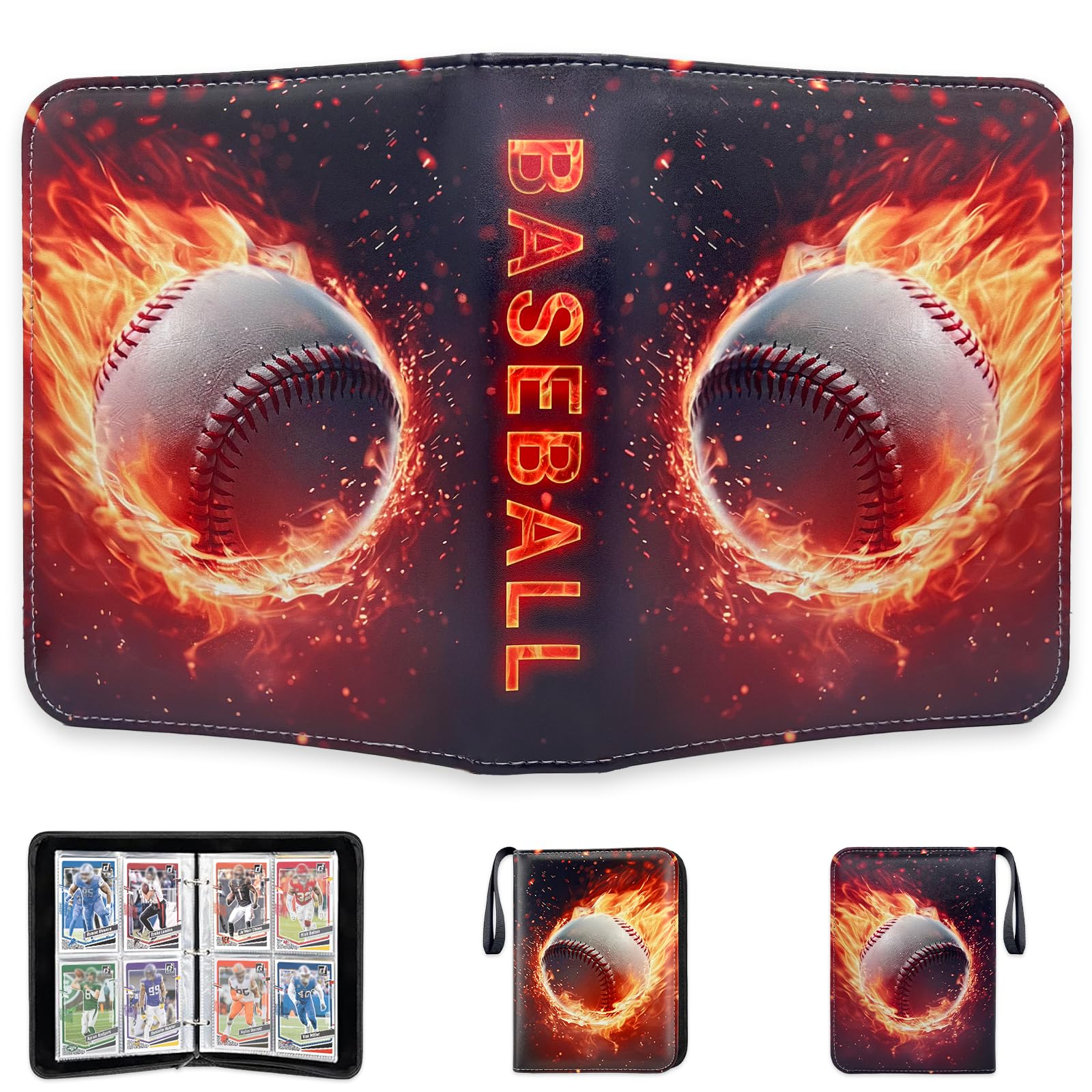 Foto 2 pulgar | Carpeta De Béisbol Con 4 Bolsillos, 400 Tarjetas, Impermeable - Venta Internacional.