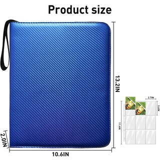 Foto 2 | Carpeta De 9 Compartimentos Para Hasta 900 Tarjetas, Impermeable, Azul - Venta Internacional.