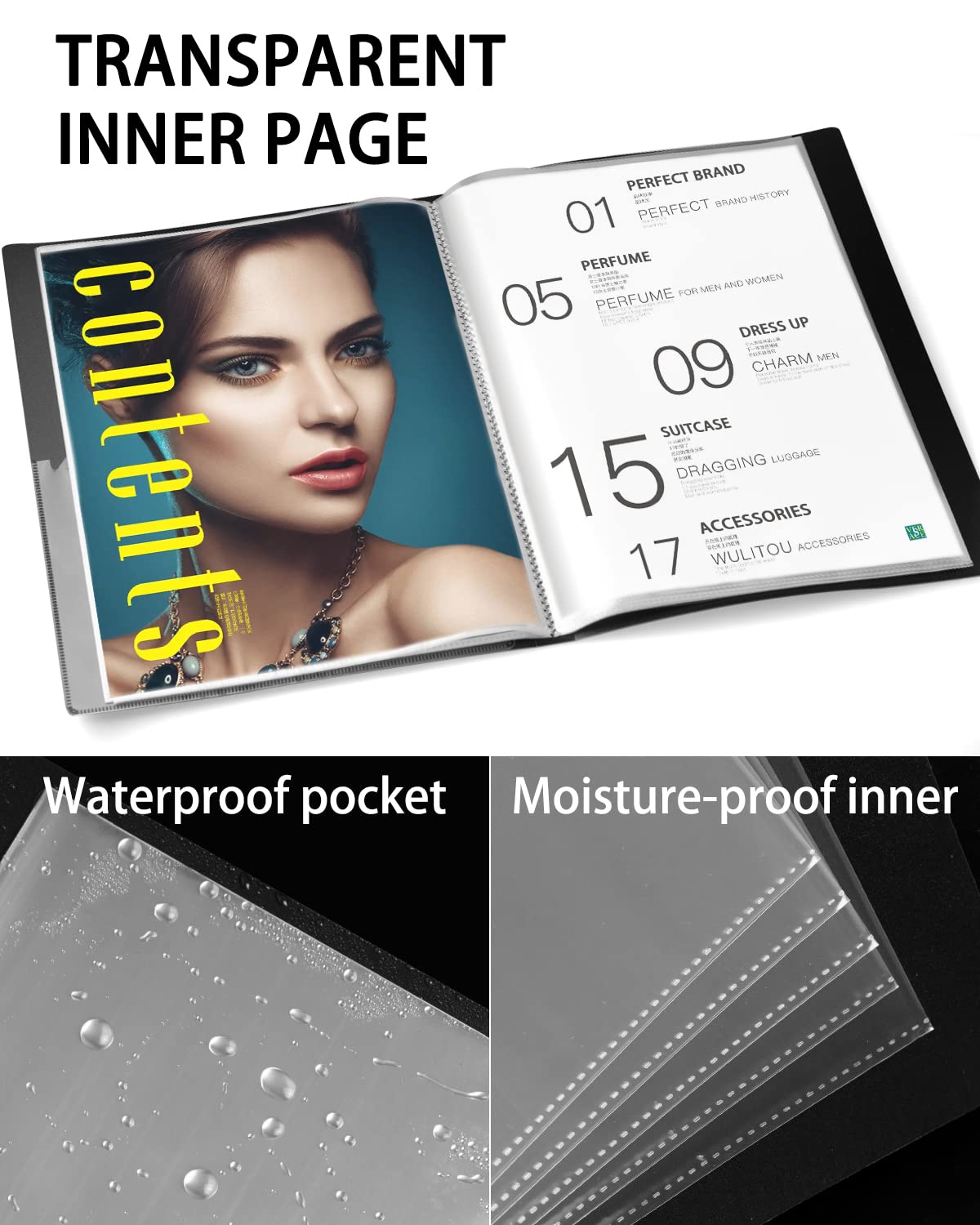 Foto 4 | Binder Dynta, Paquete De 4 Unidades Con Funda De Plástico, A4, 30 Bolsillos, Color Negro - Venta Internacional.