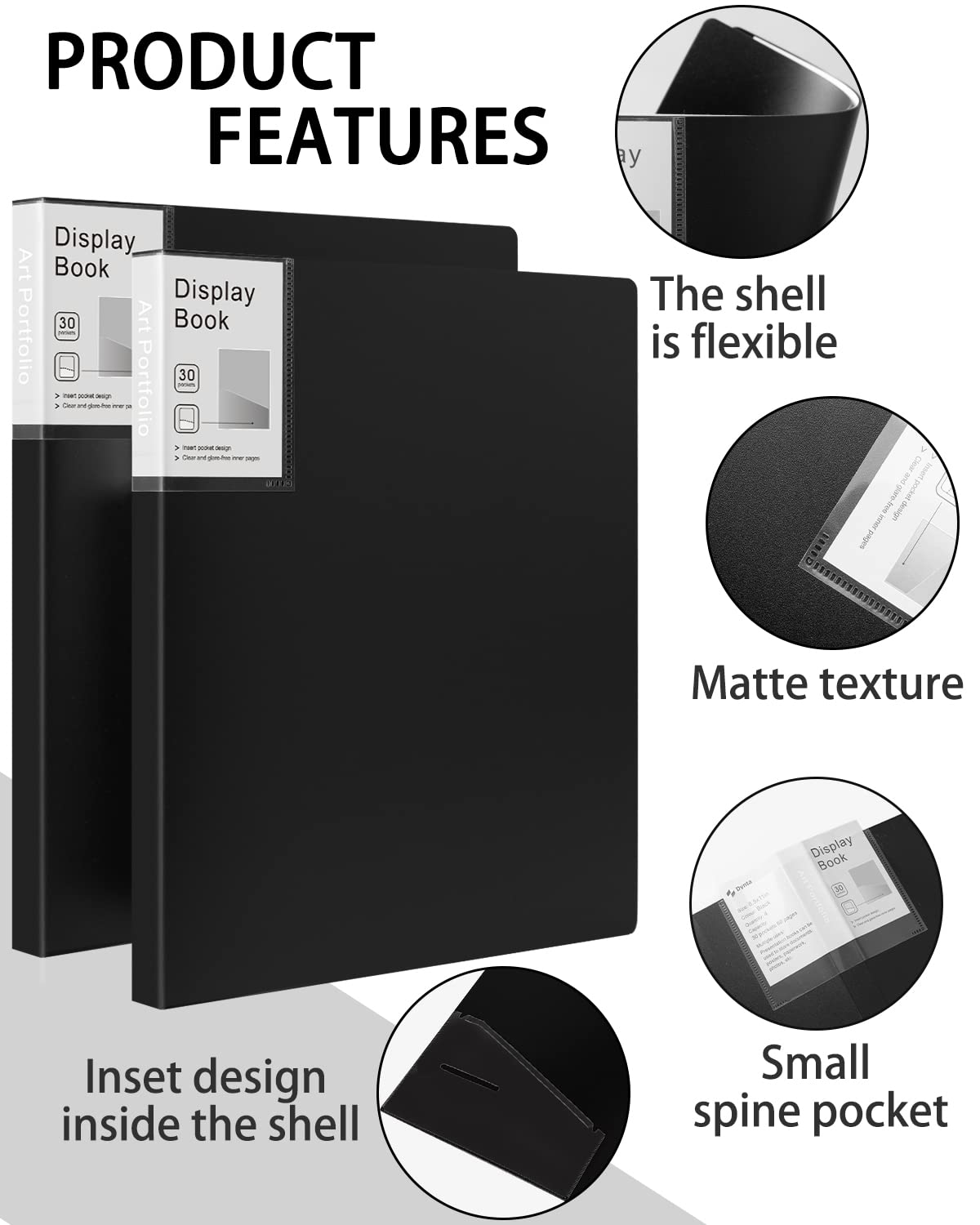 Foto 6 pulgar | Binder Dynta, Paquete De 4 Unidades Con Funda De Plástico, A4, 30 Bolsillos, Color Negro - Venta Internacional.