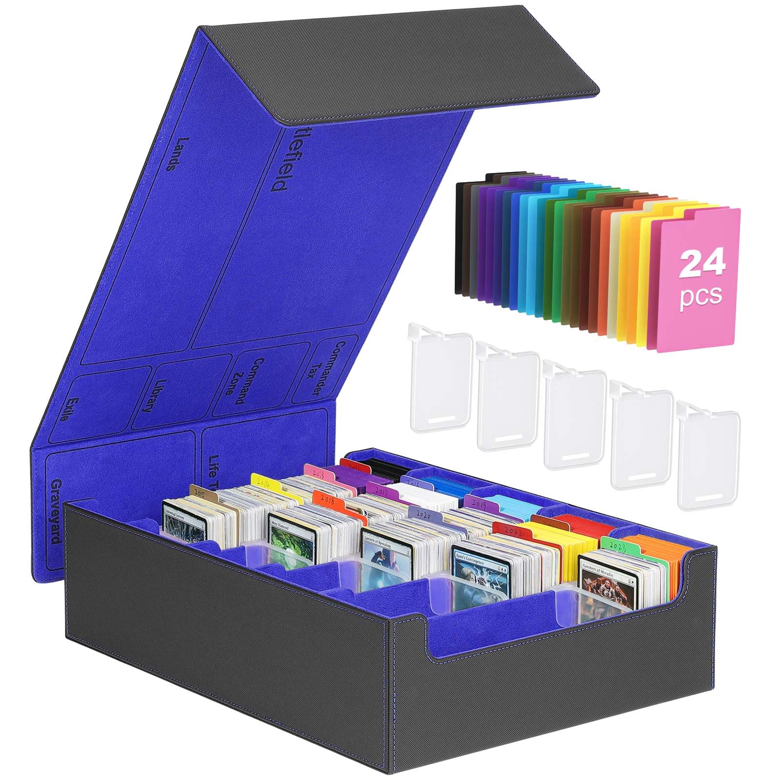Foto 2 pulgar | Caja De Almacenamiento De Tarjetas Coleccionables Moko 3800+ Mtg Con Separadores, Negro Y Azul - Venta Internacional.
