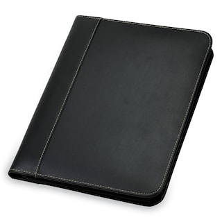 Foto 1 | Carpeta Portafolio Samsill, Piel Con Puntadas En Contraste, Color Negro - Venta Internacional.
