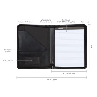 Foto 4 | Carpeta Portafolio Samsill, Piel Con Puntadas En Contraste, Color Negro - Venta Internacional.