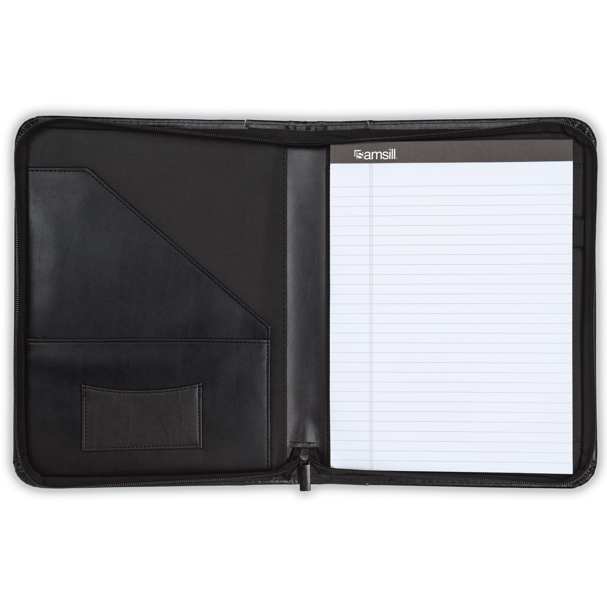 Foto 6 | Carpeta Portafolio Samsill, Piel Con Puntadas En Contraste, Color Negro - Venta Internacional.