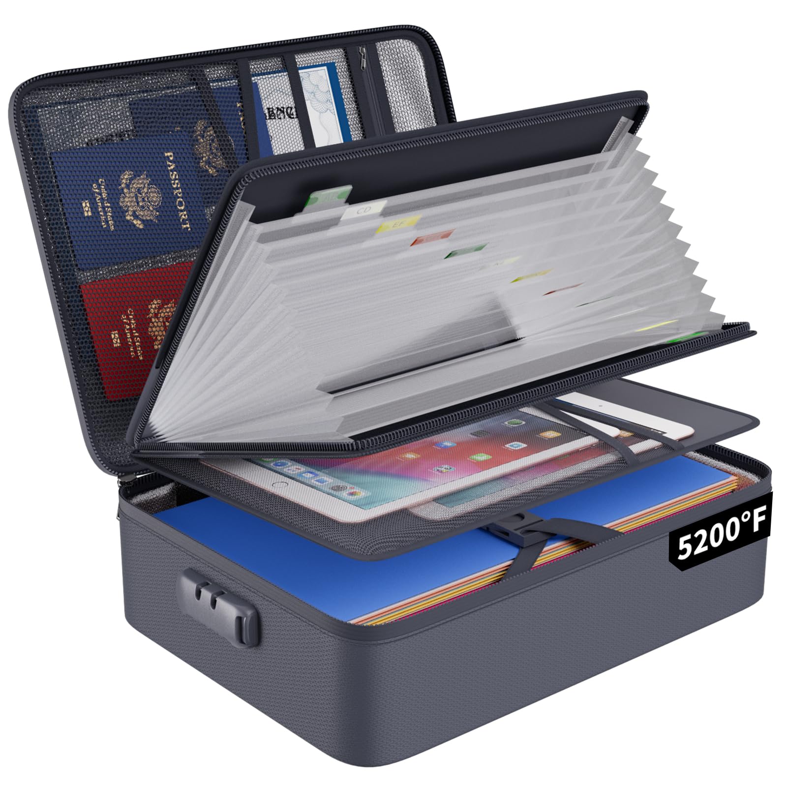 Foto 2 pulgar | Bolsa Organizadora De Archivos Ignífuga Engpow 5200 °f Con 13 Bolsillos - Venta Internacional.