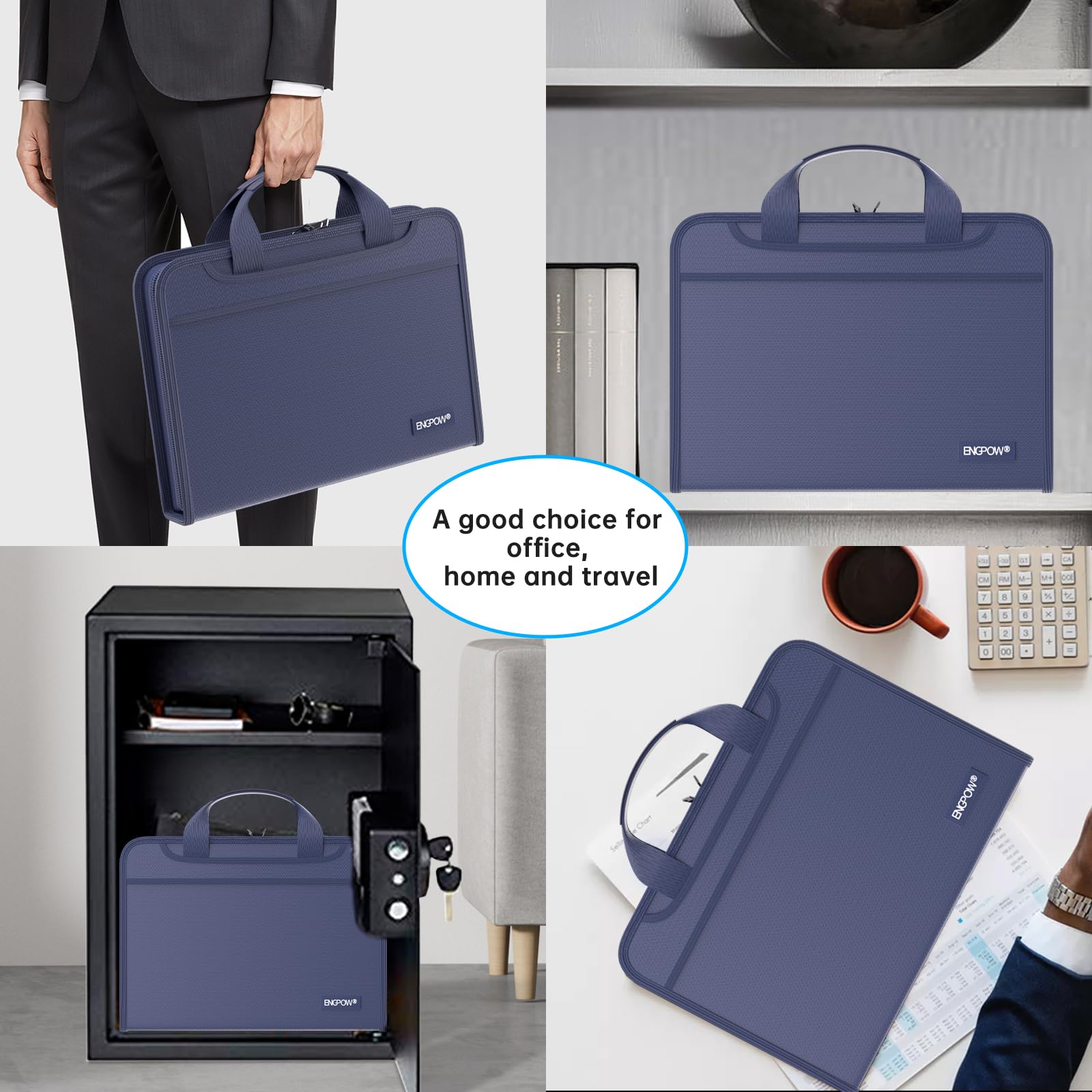 Foto 8 pulgar | Organizador De Archivos Tipo Acordeón Engpow Ignífugo Con 13 Bolsillos, Color Azul - Venta Internacional.
