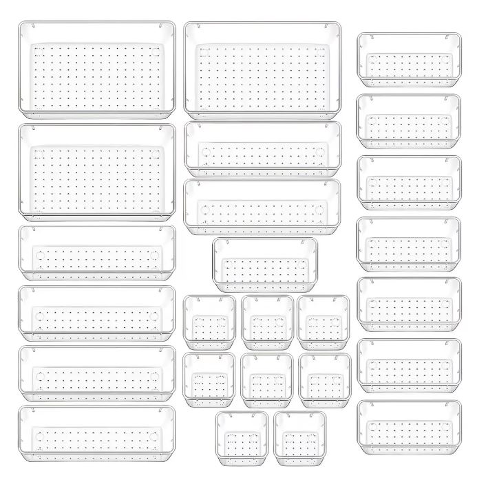 Juego De 25 Organizadores De Cajones De Plstico Tr