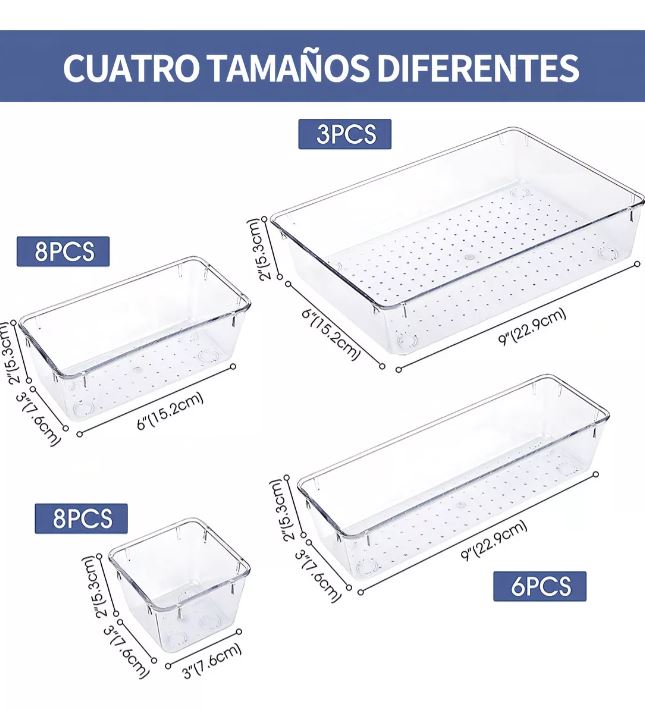 Foto 3 pulgar | Juego De 25 Organizadores De Cajones De Plstico Tr